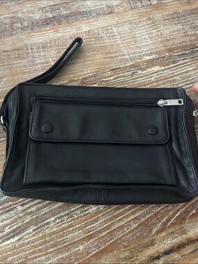 Tandi black Leather organizer Bag